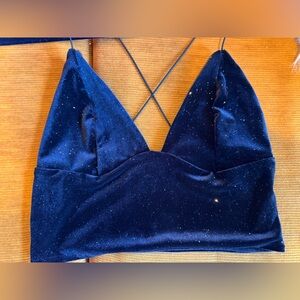 Sold! Urban Outfitters Black Velvet Sparkly Crop Tank